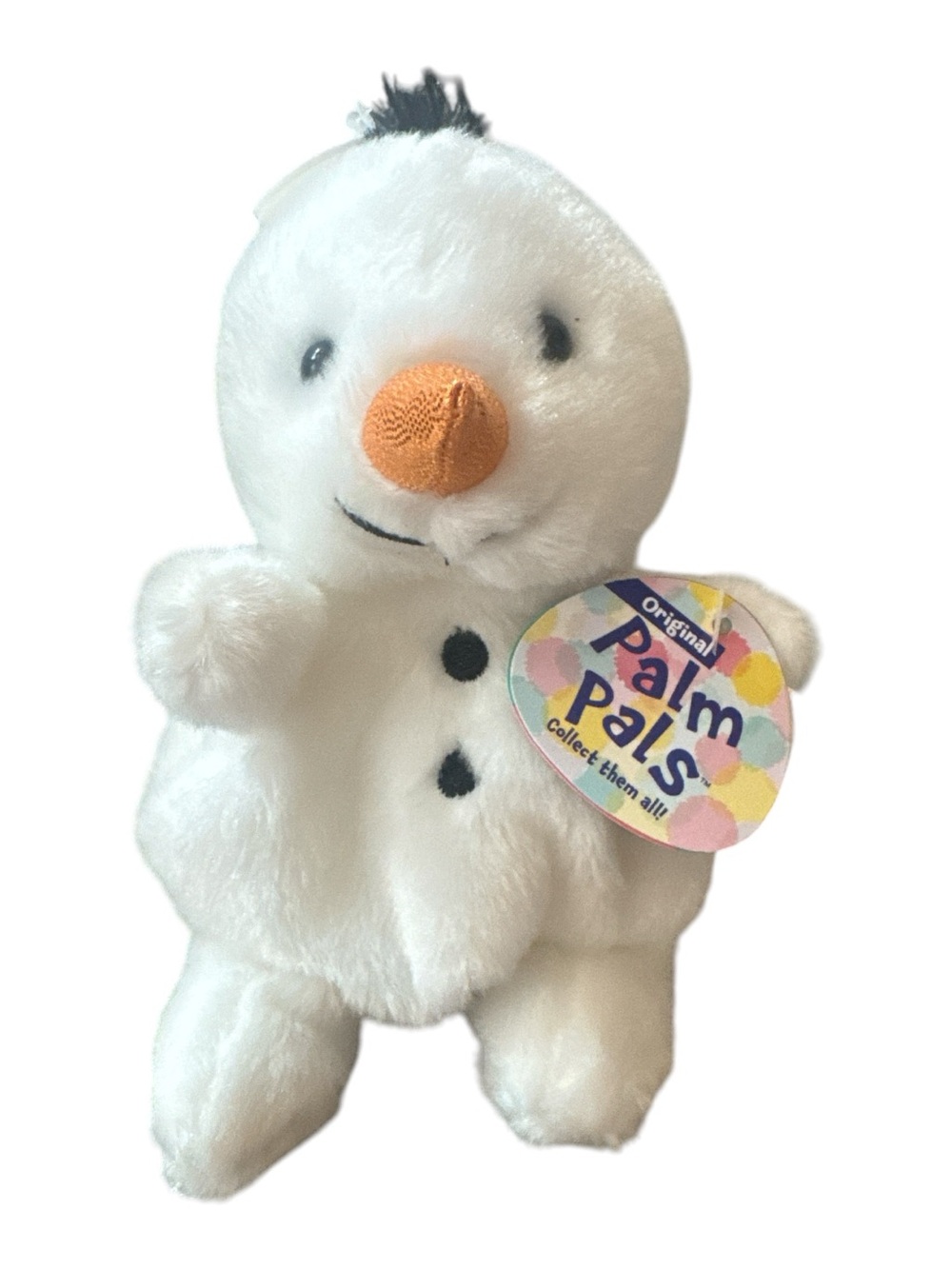 Original White Snowman Plush Palm Pals Toy w/ Orange Carrot Nose Christmas Gift
